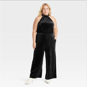 ✨ Women's Velvet Jumpsuit - A New Day™ Black 1X ✨